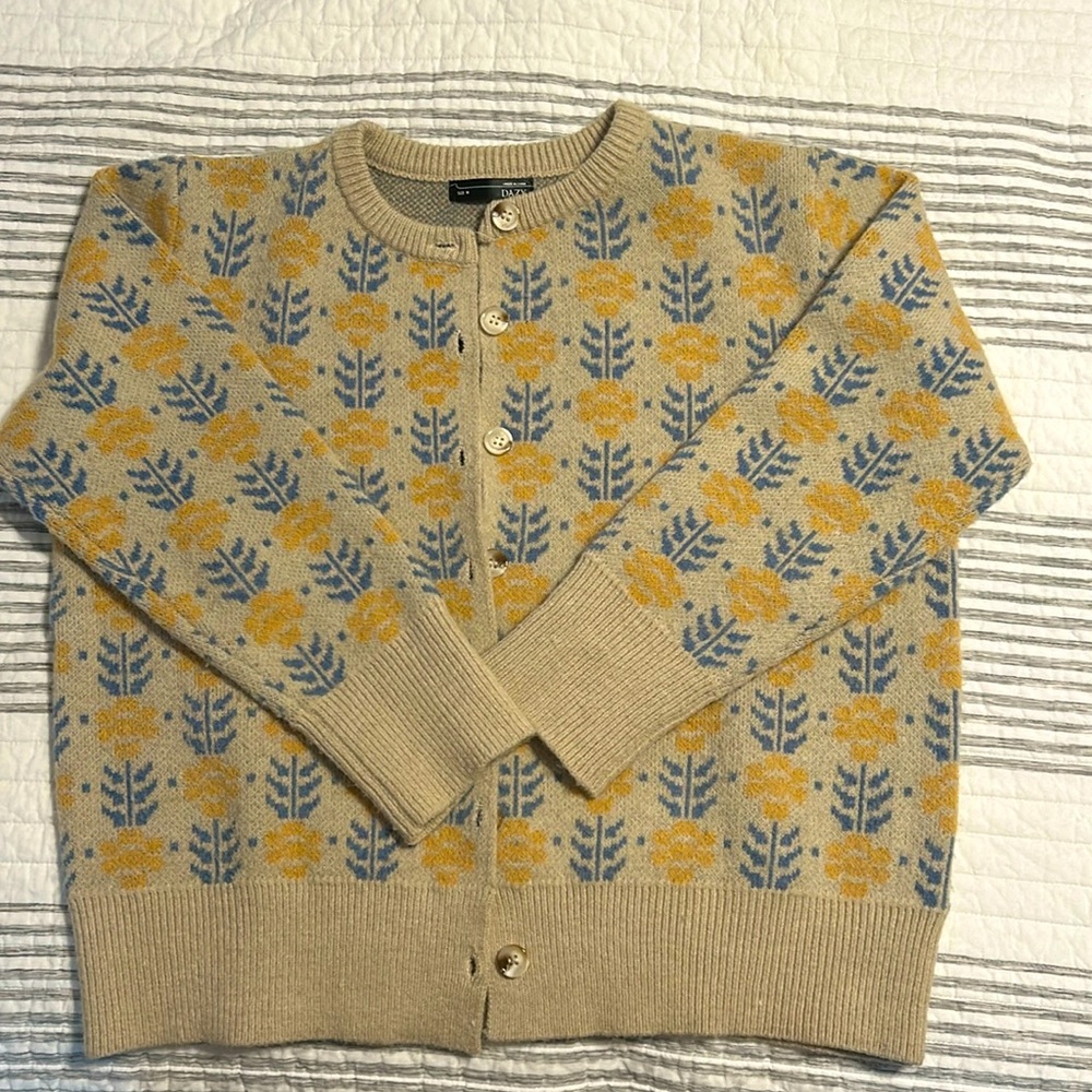 Blue and yellow sweater